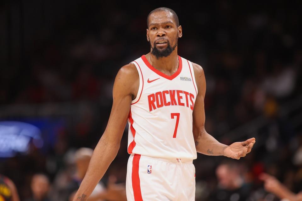 0补强火箭连续惨败,3大短板明显!杜兰特31分破纪录摊手抱怨申京